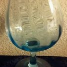 Vintage Large Swirling Green Wine Glass Goblet  9" High