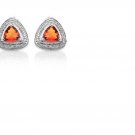 Azotic Gemstones/Round Cut Diamonds/Platinum/Sterling Silver Earrings