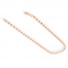 14kt Rose Gold/0.925 Italian Sterling Silver Ball Chain Necklace/16"/1.2mm