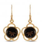 Handmade Topaz/10kt Gold/Sterling Silver/Fish Hook Earrings