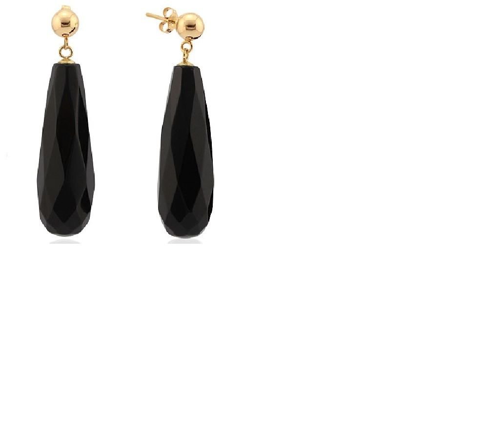 Black Onyx 14kt Gold Dangle Earrings