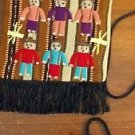 Guatamala Purse Bag Pocketbook Cross Shoulder Zipper Cotton Fringe Brown Stripe