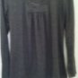 Metro 7 Blouse Dark Gray Jersey Scoop Neck Line Shirt Sweater Tunic Long sleve