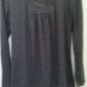 Metro 7 Blouse Dark Gray Jersey Scoop Neck Line Shirt Sweater Tunic Long sleve