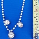 Bracelet Vintage White Beaded Swirl Gold Tone Chain Charm Faux Pearls