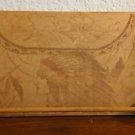 Vintage Wall Plaque Tee Pees Canoe Tamahawk Pipe Chief Bonnet Wooden Etching