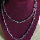 Natural Genuine Iolite Single Strand Rope Chip Necklace 33"