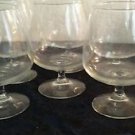 Set of 6 Vintage Clear Glass Stem Wine Large Wine Goblets
