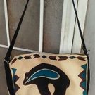 South Western Zipper Purse Bear Handbag 100% Woven Cotton Shoulder Strap Large