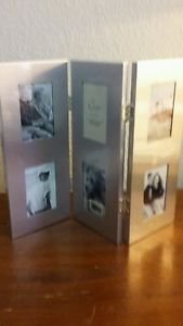 Carr Frames Photo Collage Brushed Silver Muli Metals Hinge 2 x 3 Photos Holds 6