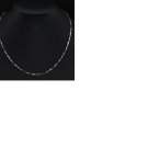 18kt White Gold/0.925 Sterling Silver/Twisted Hollow Bar Link Chain/16"/0.8mm