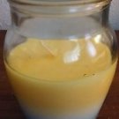6" Candle Yellow White Blue in Jar with Lid