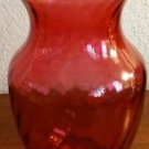 Pink Cranberry Optic Swirled Bud Glass Vase 8" H