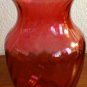 Pink Cranberry Optic Swirled Bud Glass Vase 8" H
