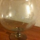 Vintage Huge Clear Wine Glass Flower Etchings Holds 1/2 Gallon 64 Ounces 1.89 L