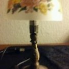 Vintage Romantic Flowers Lamp Shanghai Union Arts & Craft Co Brass Desk 13"