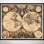 OLD WORLD MAP ANTIQUE 1666 - fine reproduction