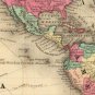 VINTAGE WORLD MAP 1860 MERCATOR PROJECTION - fine reproduction