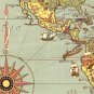 OLD WORLD MAP WORLD VINTAGE POSTER - fine reproduction