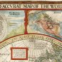 OLD WORLD MAP 1627 TWO HEMISPHERES - fine reproduction