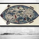 OLD GENOESE WORLD MAP EARTH ATLAS EUROPE ASIA AFRICA 1457 - fine reproduction