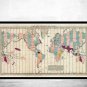 Old World Map Atlas Time Zone Chart 1937 MERCATOR PROJECTION - fine reproduction