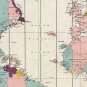 Old World Map Atlas Time Zone Chart 1937 MERCATOR PROJECTION - fine reproduction