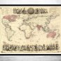OLD WORLD MAP ANTIQUE ATLAS 1850 - fine reproduction