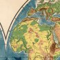 VINTAGE WORLD MAP IN EIGHT VIEWS 1944 - fine reproduction