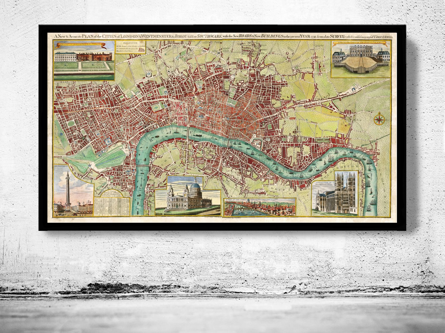 OLD LONDON MAP 1800 - fine reproduction