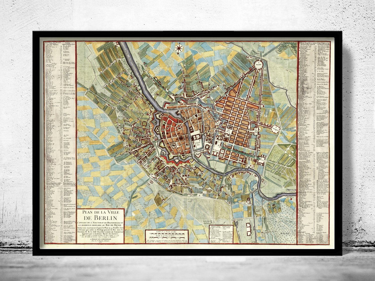 OLD BERLIN MAP 1760 - fine reproduction