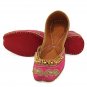 Indian shoes with goongroo and delicate zardosi work, Flat slip ons, mojari - HNM-FWS-10003