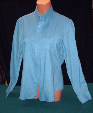 Womens/Misses -Medium Blue Button Down Blouse/Shirt, L/S - Sz 14