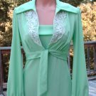 Vintage Gown, Green,spaghetti straps ,Bolero Jkt, sz 11