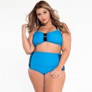Plus Size Swimwear Women Bandeau High Waisted Bathing Sexy Halter Push Up Bikini Set 4XL LC41226