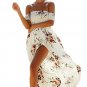 Smoked Off Shoulder White Floral Maxi Dress Boho Beach Floral Sundress SYD1A