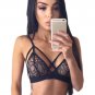 Sexy Woman Black Lace Solid Crop Top Strappy Harness Bralette Bra Slim Summer Tops SYD6A
