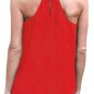 New Woman Red Solid Chiffon Sleeveless Fashion Top Drape Wrapped Tank Top Summer Blouse SYD14D