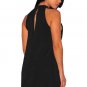 Black Lace up Choker Silky Sexy Woman Summer Pretty Vestidos Famale elegant Pleated Dress SYD26