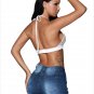 White Embroidered Floral Halter Bralette Top Sexy Lace V Neck Pure Color Bra Top High Quality SYD34B