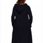 Black Plain Drawstring Irregular Oversize Hoodie Woman Long Sleeve Autumn Tops Sweater SYD46D