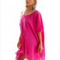 Rose Pom Tassel Hem Gauze Cover up Bikini Bathing Suit Beach Trim Swimsuit Holiday Dress SYD48E