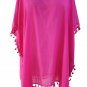 Rose Pom Tassel Hem Gauze Cover up Bikini Bathing Suit Beach Trim Swimsuit Holiday Dress SYD48E