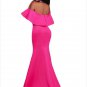 New Rosy Ruffle Off Shoulder Ponti Maxi Party Dress Mermaid Floor Length PurBe Evening SYD58B