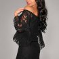S-XXL Plus Size Black Lace Off The Shoulder Mini Dress Solid Floral Casual Sweet Sundress SYD59B