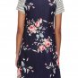 Blue Backdrop Floral Print A-line Loose T-shirt Dress Casual Summer Fashion Style Garment SYD60D