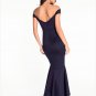 Navy Dark Blue Off-shoulder Mermaid Jersey Evening Dress Sexy Party Gown Clubwear Dresses SYD62A