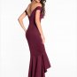 Maroon Dark Blue Off-shoulder Mermaid Jersey Evening Dress Sexy Party Gown Clubwear Dresses SYD62B