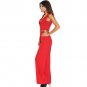 Red V Neck Belt Embellished Jumpsuit Overalls Elegant Sleeveless Wide Leg Jumpsuit Playsuit SYD67B