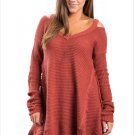 Fashion Woman Long Sleeve Sweater Top Autumn Winter Soft Loose Leisure Chic knitting pullover SYD79B